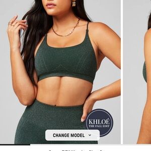 FABLETICS - Low Impact Seamless Strappy Bra Ever Pine Green Size XL